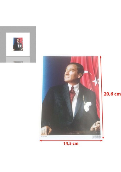10 Adet Mustafa Kemal Atatürk Sticker A5 Küçük Etiket (Ebat: 20,6 cm x 14,5 Cm) fiyatları