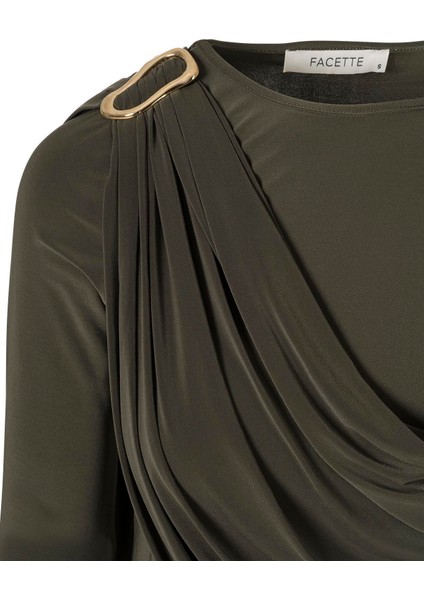 Şal Detaylı Bluz Haki modelleri