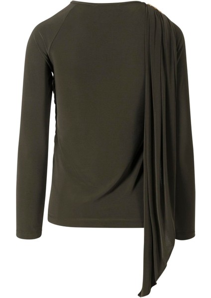 Şal Detaylı Bluz Haki indirimleri