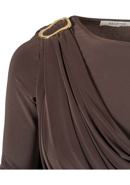 Şal Detaylı Bluz Acı Kahve modelleri