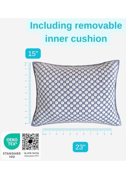 Serinletici Yastık, 3D Örme ve Nefes Alabilir, Iç Yastıklı, 40X60 Cm, Oekotex 1.sınıf Kalite Sertifikalı, Gizli Fermuar ile Yıkanabilir, Yenilikçi Serinletici Iplik, Jel Kullanılmamıştır (Mavi) modelleri