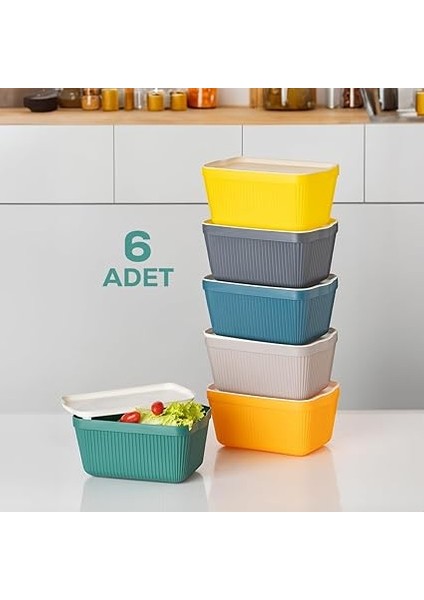 1037 Erzak Çok Amaçlı Bakliyat Saklama Kabı Dolap Içi Organizer 6'lı 1,5 L Still Box fiyatları