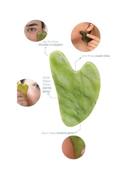 Seay Yeşim Kalp Guasha Yüz Masaj Aleti Face Roller Premium Face Gua Sha modelleri