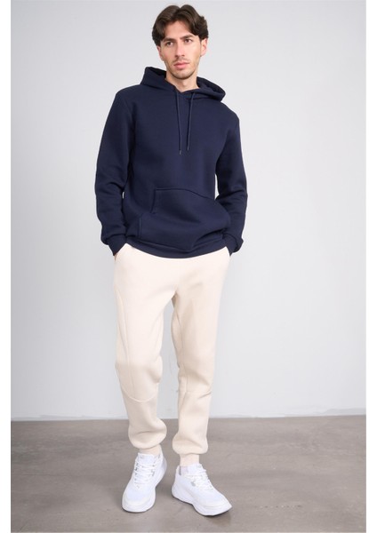 824 Erkek 3 Iplik Lastik Paça Eşofman Alt Vizon