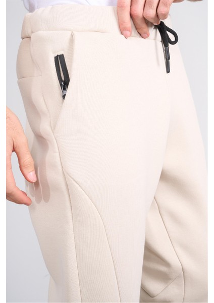 824 Erkek 3 Iplik Lastik Paça Eşofman Alt Vizon modelleri