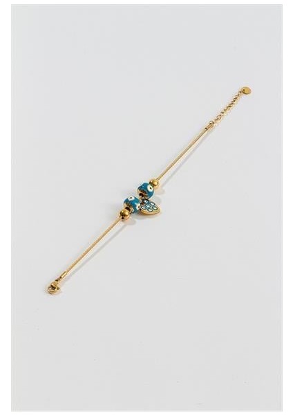 Kadın BNJE Mavi Nazar Boncuklu Çelik Bileklik modelleri