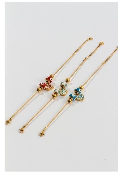 Kadın BNJE Mavi Nazar Boncuklu Çelik Bileklik fırsatları