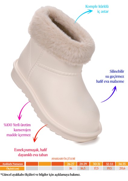 Geta Su Geçirmez Içi Kürklü Kız Çocuk Eva Yağmur Kar Çizme fiyatları
