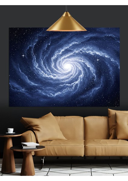 Uzay Girdap Sarmal Galaksi Dekoratif Kanvas - Mdf Ahşap Tablo