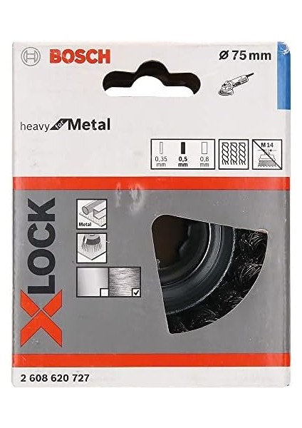 Professional Heavy Örgülü Tencere Fırçası (Metal Için, X- Ø 75 Mm, Ø 125 mm Için), 2608620727 fiyatları