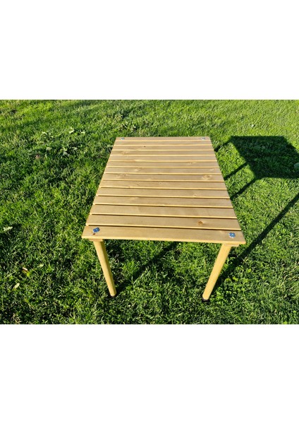 Brotherscraft Ahşap Katlanır Rulo Kamp ve Piknik Masası 80*60*55 cm Ceviz