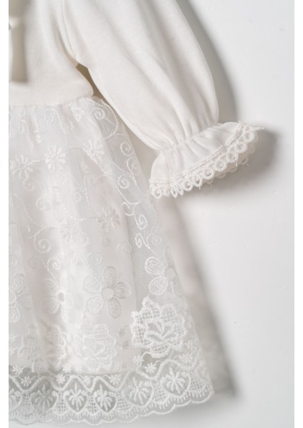 Kız Bebek Mevlütlük Elbise Bandanalı Dantelli modelleri