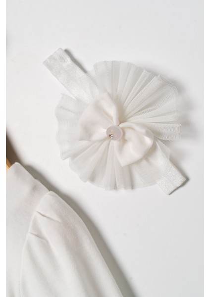 Kız Bebek Mevlütlük Elbise Bandanalı Dantelli fırsatları