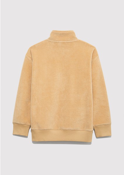 Yarı Fermuarlı Mavi Logo Kahverengi Sweatshirt 6S10153-83859 indirimleri