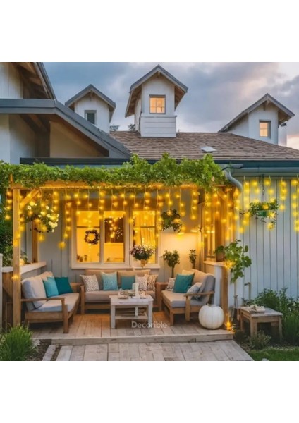 Fringed Saçak LED Dış Mekan Sarkıt LED Dekorasyon 2 Metre