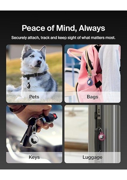 Airtag Için Anahtarlıklı Kılıf - 2'li Paket - Siyah modelleri