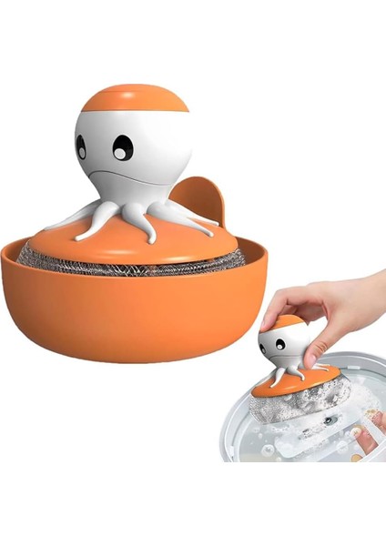 Güncelçarşı Kendinden Yapışkanlı Duvara Asma Aparatlı Ahtapot Şekilli Deterjan Hazneli Bulaşık Teli, Tencere Tava Tabak Yıkama Teli Fırçası fiyatları