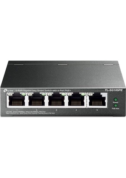 TL-SG105PE, 5-Port Gigabit Easy Smart Switch With 4-Port Poe+