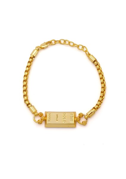 İmitasyon Altın Kaplama Çizgili Figaro Desenli Külçe Bileklik BLK-1156