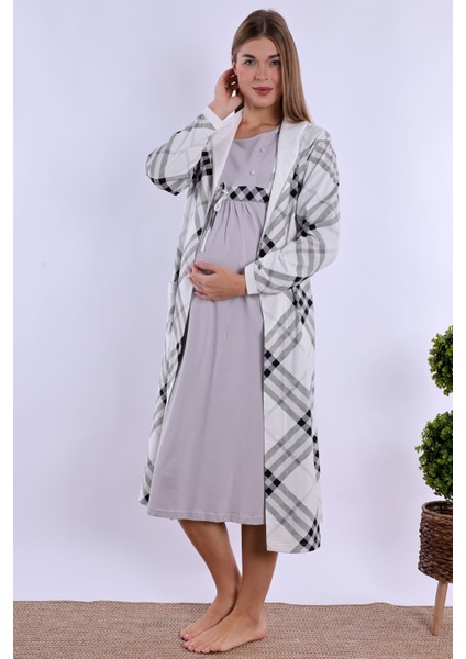 Gri %100 Pamuk Hamile Lohusa Set fiyatları