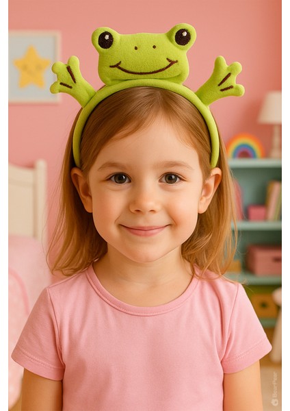 Yeşil Kurbağa Peluş Taç