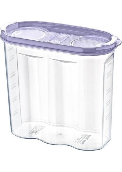 Buffer® 2 Kapaklı Ölçekli Erzak Kuru Gıda Saklama Kutusu Kabı - 1,7 Litre - SA935