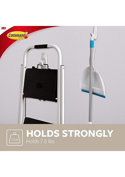 Jumbo Yardımcı Kancalar, Yapışkan Şeritlerle Zarar Görmeyen Asma Duvar Kancaları, Okul Yurduna Geri Asmak Için Duvar Kancaları, 1 Beyaz Kanca ve 4 Command Şerit modelleri