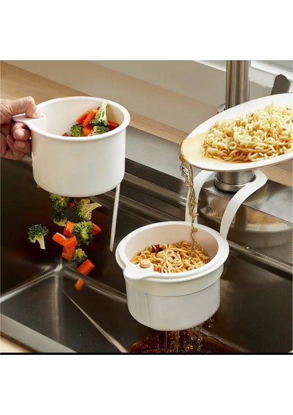 Altı Açılabilen Çöp Süzgeci Yemek Atık Süzgeci Lavabo Süzgeci Mutfak Evye Süzgeci Asılabilir Süzgec