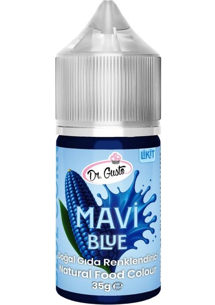 Likit Mavi Doğal Gıda Boyası 35 G – Bitkisel Kaynaklı, Pasta ve Tatlılar Için Katkısız Sıvı Renk Boyası