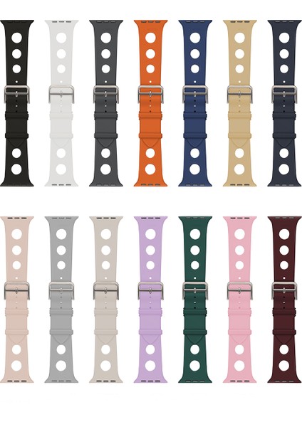 Apple Watch 10-11 (42MM) Kordon 1/2/3/4/5/6/se/7/8/9 (38-40-41MM) KD-143 Silikon Kordon fiyatları
