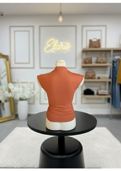 Kahverengi Kolsuz Boğazlı Asimetrik Kesim Fit Elbise indirimleri