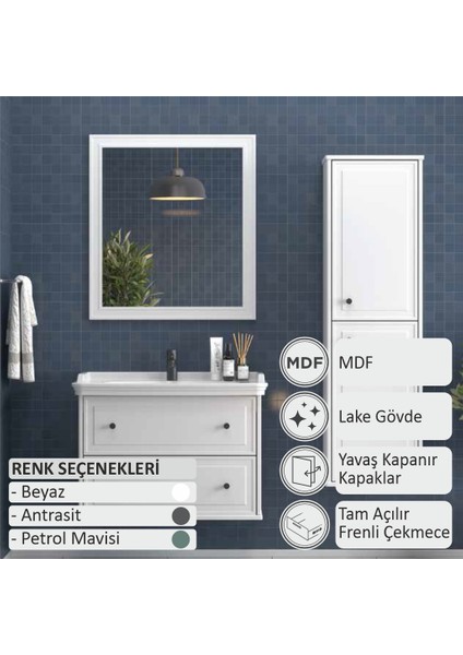 Art Deco Banyo Dolabı 80 cm (Boy Dolabı Dahil Değildir.) fiyatları