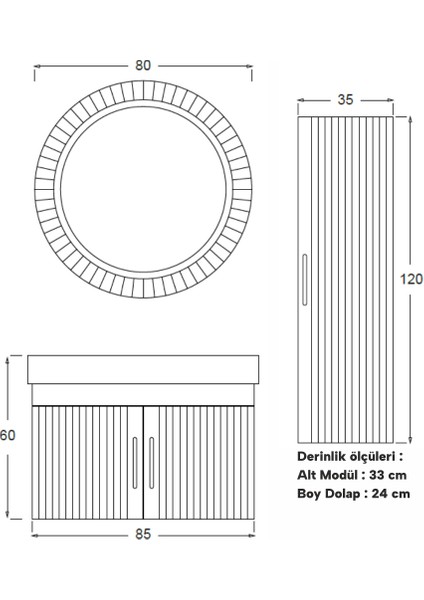 Area Banyo Dolabı 85 cm (Boy Dolabı Dahil Değildir.) fırsatları