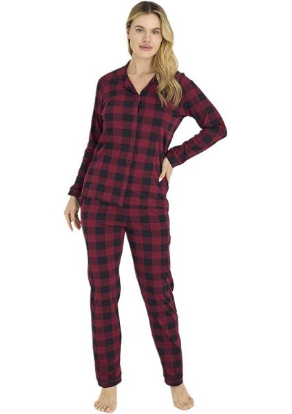 Kadın Mürdüm Pijama Takımı 9209-K