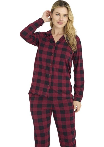 Kadın Mürdüm Pijama Takımı 9209-K modelleri
