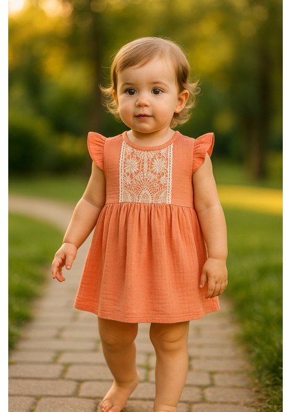 Müslin Fistolu Elbise 6-9/9-12/18-24/24-36AY