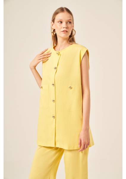 Ftz Kadın Keten Ikili Takım Sarı 31195 modelleri