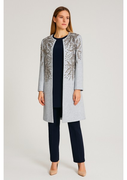 Y1100 Önü ve Kollar Taşlı Sıfır Yaka Pantlon Klasik Keslim Şık 3 Lü Takım Qks Takım #24-02 fiyatları