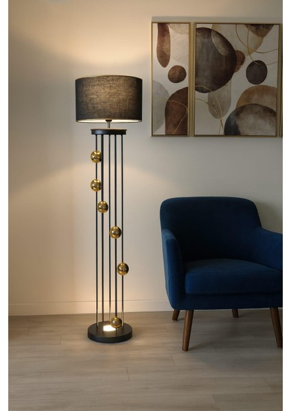 Venüs Arcturus Black&gold Silindir Lambader