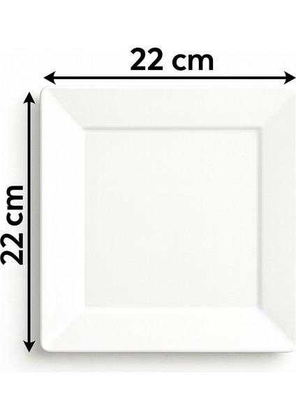 Mika Beyaz Kare Tabak 10 Adet