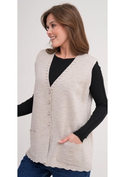 Kadın Anne Büyük Beden Triko Düz Model Yelek fırsatları