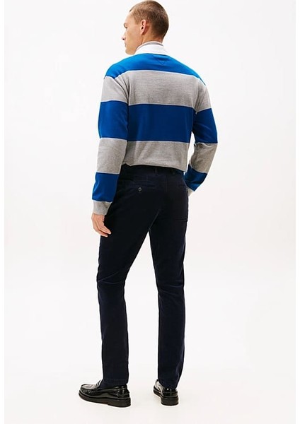 Erkek Denton Düz Paça Kadife Pantolon - Lacivert modelleri