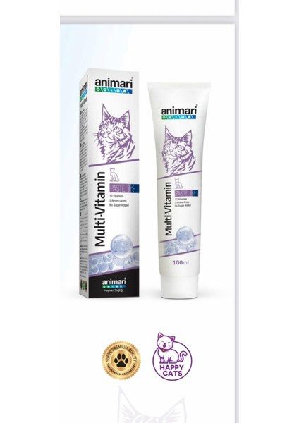 Animari Multi-Vitamin Kedi Köpek Tamamlayıcı Yem Paste 100 ml