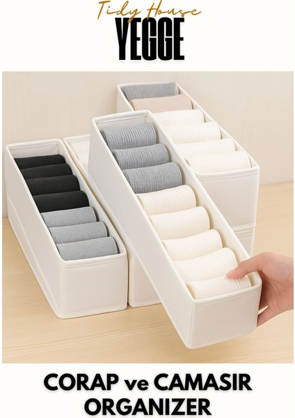 Çekmece ve Dolap Içi Düzenleyici, Raf Düzenleyici, Katlanabilir Çorap ve Çamaşır Organizer Kutu fiyatları