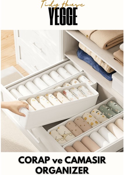 Çekmece ve Dolap Içi Düzenleyici, Raf Düzenleyici, Katlanabilir Çorap ve Çamaşır Organizer Kutu