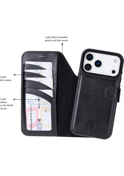iPhone 17 Pro Uyumlu Hakiki Deri Magsafe ve Rfıd Koruma Özellikli Çıkarılabilir Cüzdanlı Kılıf indirimleri