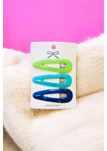 Çocuk 3 Farklı Renkte 5 cm Çıtçıt Toka Seti