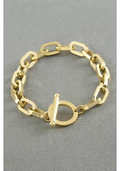 Oval Zincir Lüks Çelik Bileklik