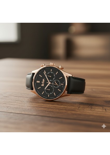 Erkek Kol Saati Altın Renk, Siyah Kadran - Şık Deri Kordon, 2 Yıl Garantili fiyatları