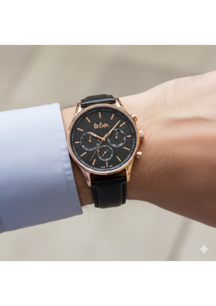 Erkek Kol Saati Altın Renk, Siyah Kadran - Şık Deri Kordon, 2 Yıl Garantili modelleri